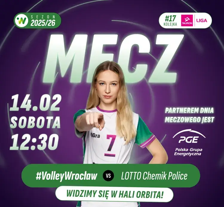 Mecz siatkówki kobiet Hala Orbita Wrocław 14.02.2026